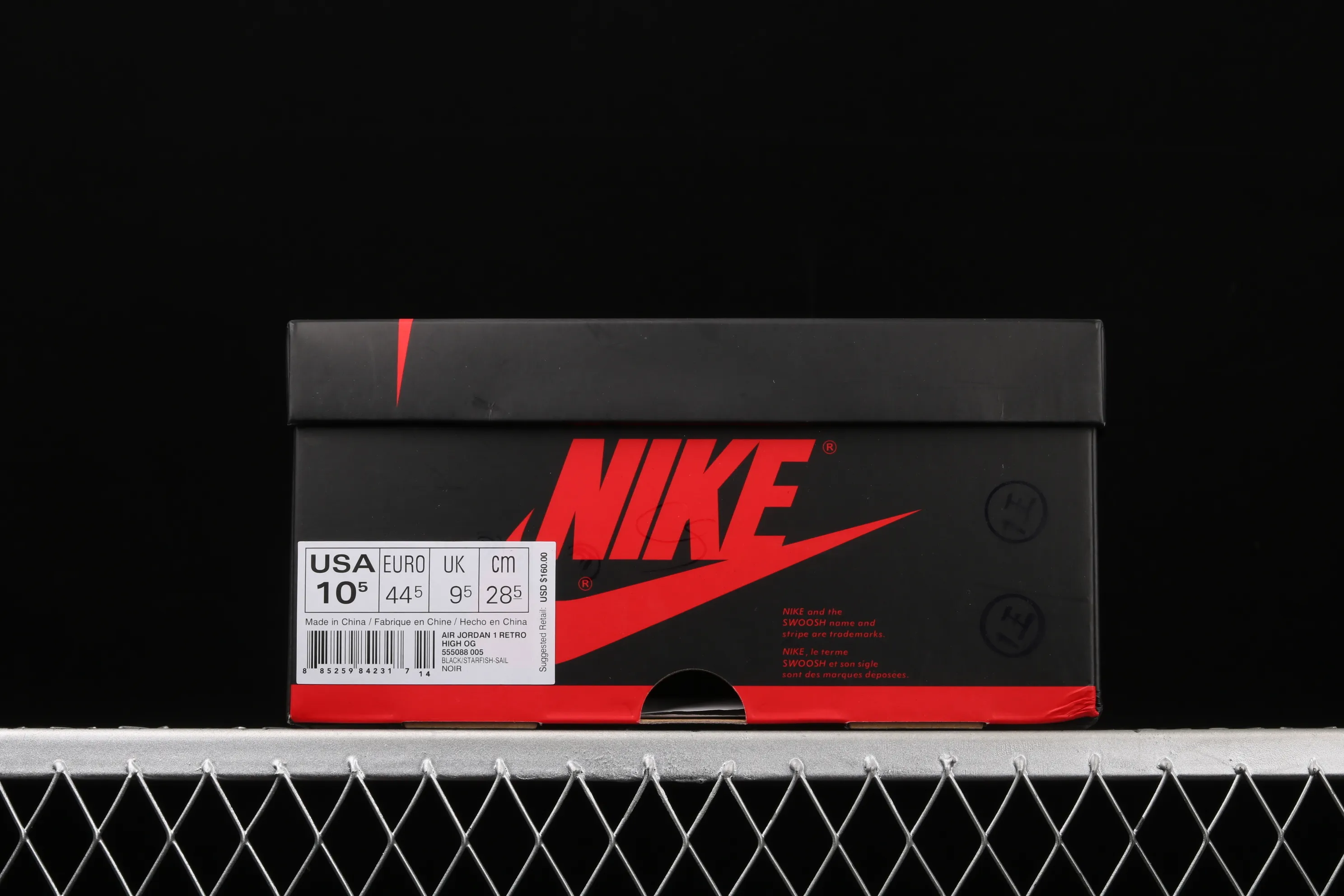 All categories Air Jordan Jordan series basketball shoes Air Jordan 1 High pure original version Air Jordan 1 Retro High OG AJ1 Joe 1 black orange white smashed backboard 555088-005